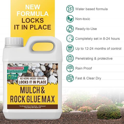 Puduo Rock Glue للمناظر الطبيعية مع البخاخ 72oz - 100٪ نفاذية وآمنة للحيوانات الأليفة الغراء للمناظر الطبيعية مع البخاخ - جاهز لاستخدام رابط الحصى الشفاف in Kuwait