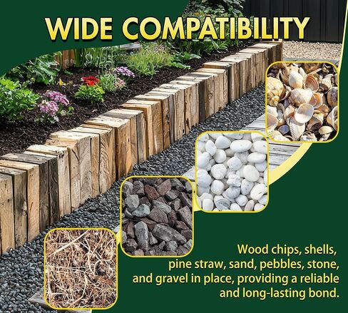 غراء المهاد مع البخاخ للمناظر الطبيعية، مثبت الحصى 1.3 جالون، سريع الجفاف وغير سام قائم على الماء، غراء صخري طويل الأمد لحصى البازلاء والحصى وخشب اللحاء، غلاف للحديقة في الهواء الطلق in Kuwait