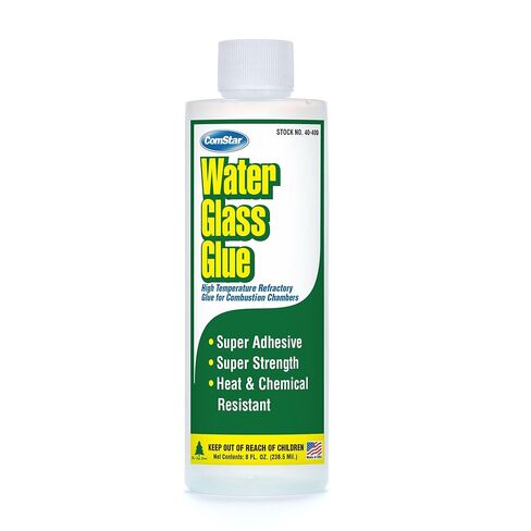 ComStar Water Glass Glue, 8 Oz High Temperature Combustion Chamber Glue, Super Strong Adhesive for Boilers & Furnaces, Heat & Chemical Resistant, Repairs & Sets Refractory Chambers, (40-409) in Saudi Arabia