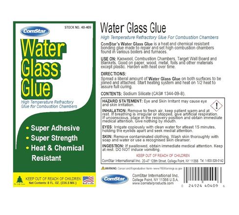 ComStar Water Glass Glue, 8 Oz High Temperature Combustion Chamber Glue, Super Strong Adhesive for Boilers & Furnaces, Heat & Chemical Resistant, Repairs & Sets Refractory Chambers, (40-409) in Saudi Arabia