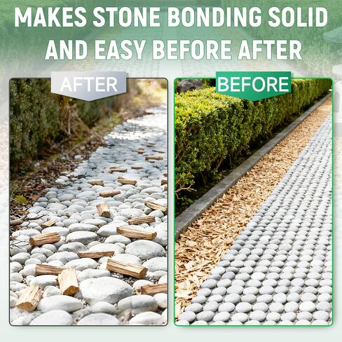 2 Gallon Rock and Mulch Glue for Landscaping Spray Outdoor Stone Gravel and Pea Gravel Binder Adhesive for Driveways Garden Paths Patios and Decorative Bark (1 Gallon×2) in Saudi Arabia