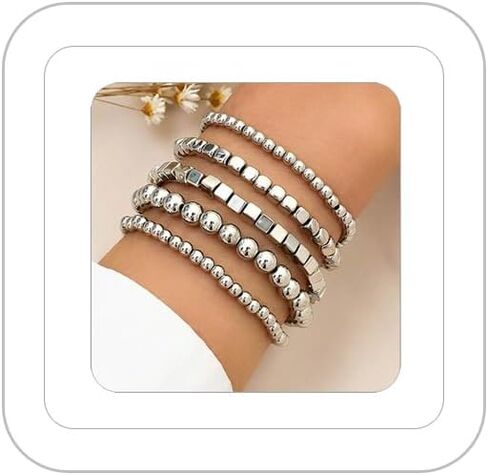 LKingel Gold Bracelet for Women 14K Gold Plated Stackable Bracelet Bracelet Delicate Stackable Gold Bead Bracelet for Girls in Kuwait