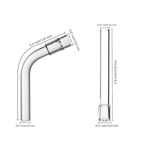 2 pcs Solo Glass Tube Stem Set -110mm Straight & Curved for Steam Chemistry, Air Drying, and Lab Applications in Saudi Arabia