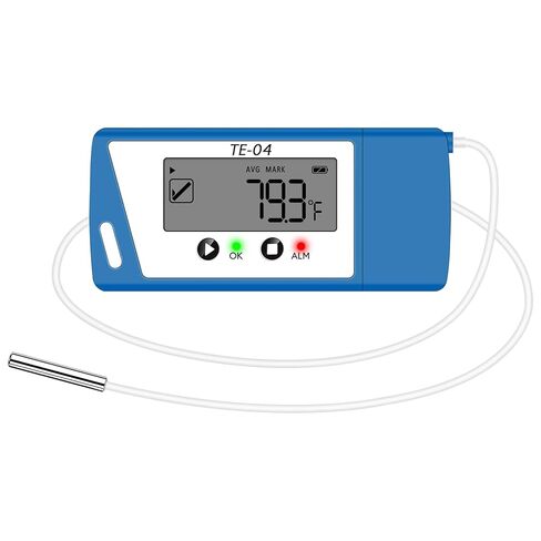 TE-04 ET Cold Chain Temperature Data Logger for Pharmacy Transport - Multi-Stop Logistics Logger with Pause & Resume, Dual Internal/External Sensors, Auto PDF/CSV, 240-Day Unlimited Recording in Saudi Arabia