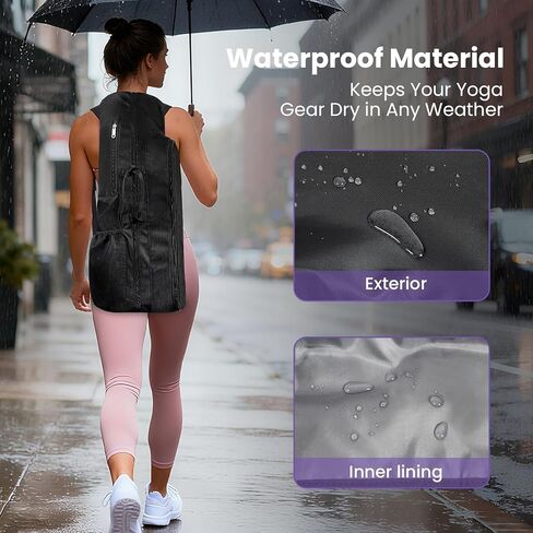 Yoga Mat Bag Backpack for Women and Men with Multi-Pockets for Mats Blocks and Accessories, Waterproof Yoga Mat Carrier Holder for Workouts, Gym, Pilates in Saudi Arabia