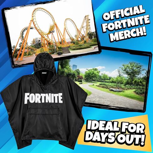 Fortnite Raincoat for Kids Teenagers Waterproof Hooded Rain Poncho with Fleece Lining Foldable Travel Youth Gamer Gifts in Saudi Arabia
