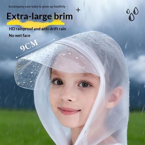 Kids’ Hooded Raincoat, Long-Sleeve Waterproof Poncho for School Commutes, Outdoor Activities, Casual Errands, Rainy Day Play in Saudi Arabia