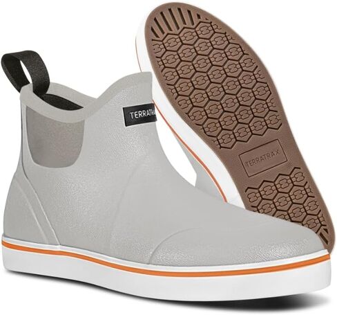 أحذية مطر على سطح السفينة المقاومة للماء للرجال-أحذية كاحل مطاطية مضادة للانزلاق للرجال ، مثالية لصيد الأسماك وركوب القوارب ، طوال الموسم in Kuwait