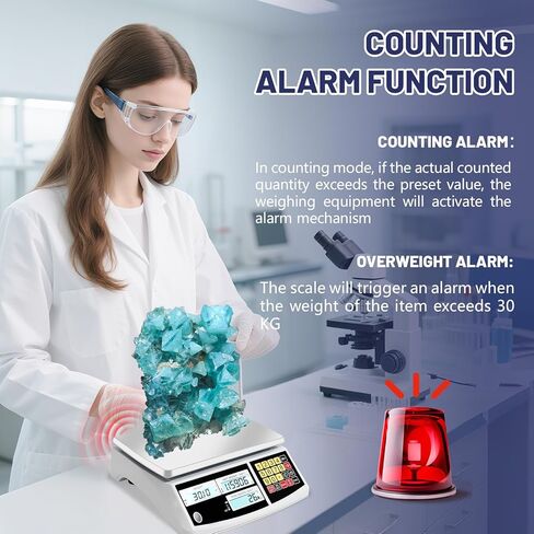 Counting Scale, Coin Scale to Weigh Coins, Precision Electronic Gram Scale for Parts and Coins with Alarm Mode, (30kg/66lb, 0.1g), g/kg/lb in Kuwait