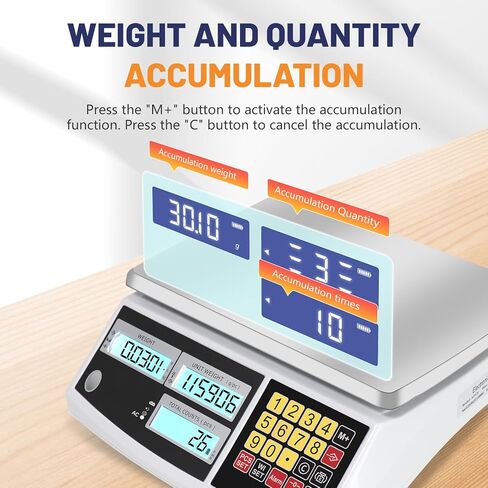 Counting Scale, Coin Scale to Weigh Coins, Precision Electronic Gram Scale for Parts and Coins with Alarm Mode, (30kg/66lb, 0.1g), g/kg/lb in Kuwait