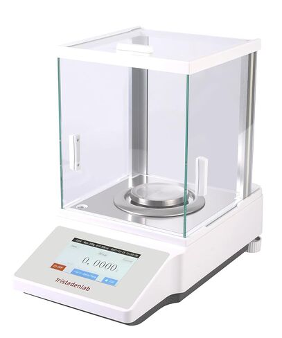 Fristaden Lab Analytical Balance – 220 g × 0.0001 g (0.1 mg) | External Calibration, Glass Draft Shield, RS-232 Data Output | Pre-Calibrated Lab Scale, U.S. Warranty in Kuwait