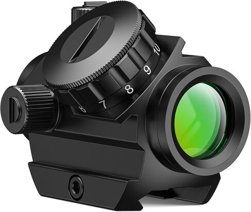 MidTen Motion Awake Green Dot Sight, 2 MOA Green Dot Optics 1x20mm Compact Scope, IPX7 Waterproof & Fogproof, Lower 1/3 Co-Witness Riser Included for 21mm Picatinny Rail in Kuwait