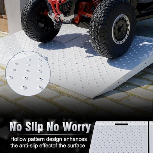 2 منحدر للسقيفة، منحدرات تحميل شديدة التحمل لجزازة العشب، 29 بوصة طول × 48 عرض مع منحدر لوحة مثقوبة مضادة للانزلاق للحظائر، الكراجات، الحظائر، ATV، جزازة العشب in Kuwait