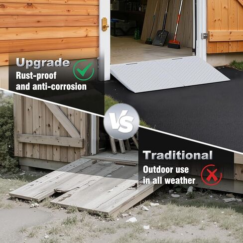 2 منحدر للسقيفة، منحدرات تحميل شديدة التحمل لجزازة العشب، 29 بوصة طول × 48 عرض مع منحدر لوحة مثقوبة مضادة للانزلاق للحظائر، الكراجات، الحظائر، ATV، جزازة العشب in Kuwait