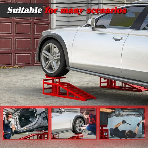 2 حزمة من منحدرات السيارات الهيدروليكية 5 T 10000 LBS منخفضة المستوى خدمة رفع السيارة منحدرات شاحنة مقطورة المرآب، منحدرات المركبات الهيدروليكية الارتفاع in Saudi Arabia