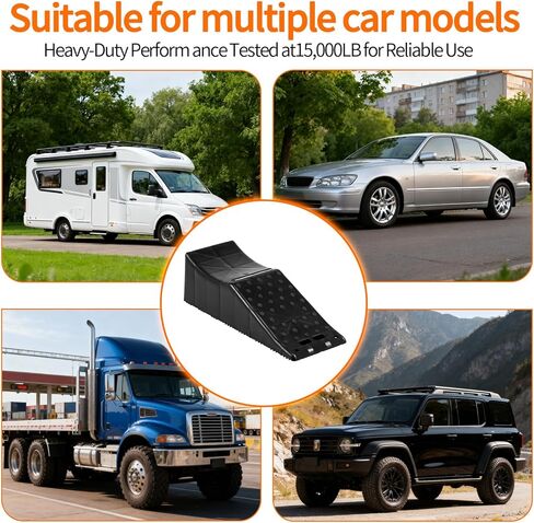 2 Piece Tandem Wheel Ramp, Portable Car Service Ramp, 5.5in Tire Lift Trailer Wheel Jack RV Flat Tire Ramp, for Routine Tire Replacement Repairs in Saudi Arabia