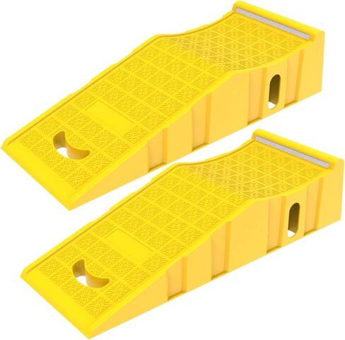 2Pack 6″ Yellow Lift Car Ramps - 10,000 lbs Capacity per Pair, Non-Slip Surface with Reflectors,Vehicle Service Ramps for Maintenance, Oil Changes, and Repairs in Kuwait