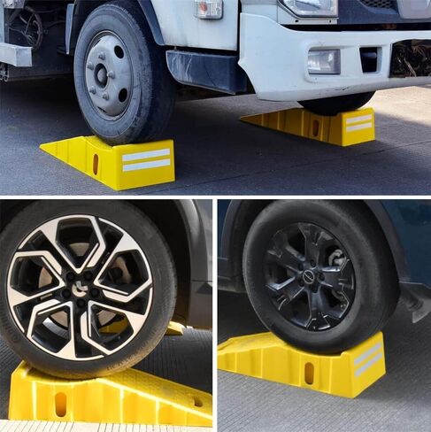 2Pack 6″ Yellow Lift Car Ramps - 10,000 lbs Capacity per Pair, Non-Slip Surface with Reflectors,Vehicle Service Ramps for Maintenance, Oil Changes, and Repairs in Kuwait