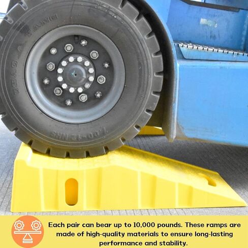 2Pack 6″ Yellow Lift Car Ramps - 10,000 lbs Capacity per Pair, Non-Slip Surface with Reflectors,Vehicle Service Ramps for Maintenance, Oil Changes, and Repairs in Kuwait