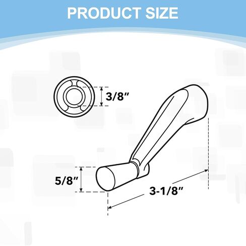 استبدال مقبض كرنك النافذة لـ Prime-Line H 4106 متوافق مع مشغلي باب أندرسون، تشغيل سلس 360 درجة، مقبض كرنك مقبس سبلين (عبوة واحدة) in Kuwait