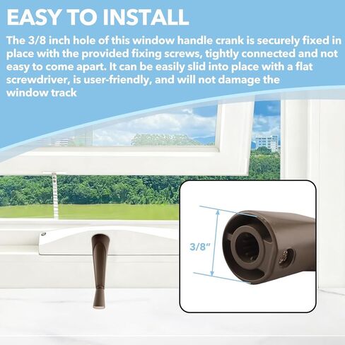 استبدال مقبض كرنك النافذة لـ Prime-Line H 4106 متوافق مع مشغلي باب أندرسون، تشغيل سلس 360 درجة، مقبض كرنك مقبس سبلين (عبوة واحدة) in Kuwait