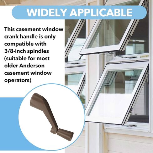 استبدال مقبض كرنك النافذة لـ Prime-Line H 4106 متوافق مع مشغلي باب أندرسون، تشغيل سلس 360 درجة، مقبض كرنك مقبس سبلين (عبوة واحدة) in Kuwait