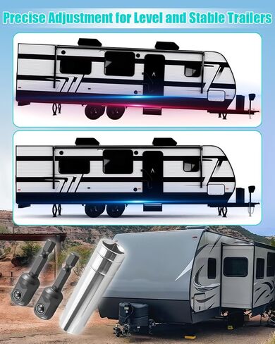محول مقبض كرنك متوافق مع Coleman Fleetwood Pop Up Camper، مرفق مثقاب المقبس لرفع جاك المقطورة، استبدال الكروم عالي التحمل لرفع وخفض سقف العربة in Kuwait