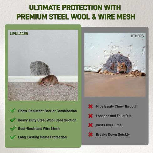 التحكم في الفئران من الصوف الفولاذي، 3 عبوات من الصوف الفولاذي 0000 و1 حزمة من شبكة الفولاذ المقاوم للصدأ مع قفازات ومقص وعصا خشبية، طقم حشو فجوة الماوس للمنزل والمرآب in Kuwait