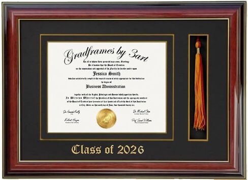 3ART DIPLOMA TASSEL Frame 11x14 Mahogany/Black (قابل للتخصيص) in Saudi Arabia