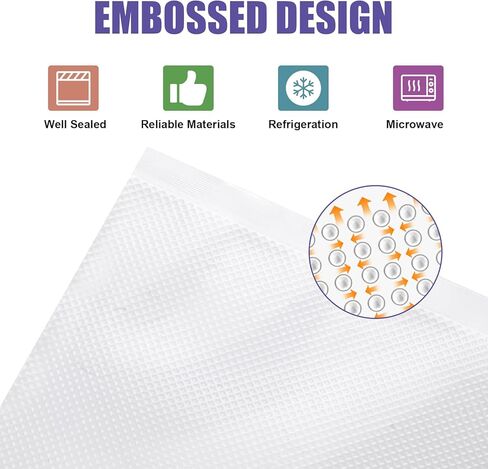 CAREGY Vacuum Sealer Bags 200 Quart 8" x 12" with BPA Free for Food Storage Meal Prep or Sous Vide in Kuwait