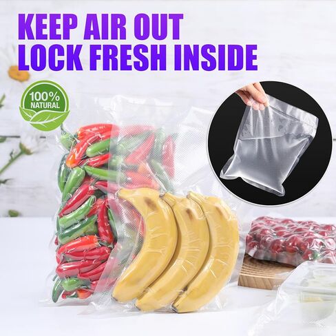 CAREGY Vacuum Sealer Bags 200 Quart 8" x 12" with BPA Free for Food Storage Meal Prep or Sous Vide in Kuwait