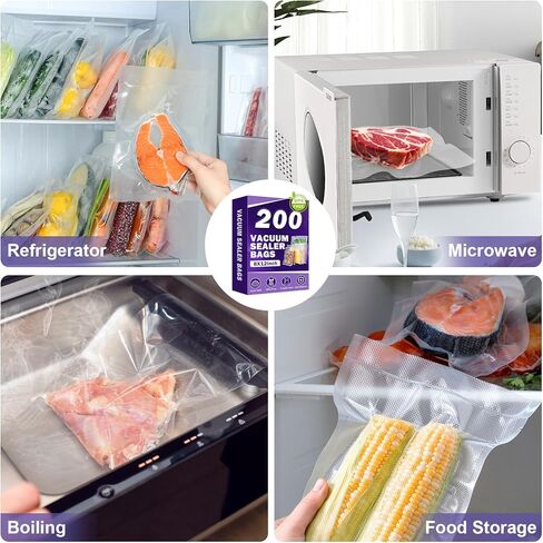 CAREGY Vacuum Sealer Bags 200 Quart 8" x 12" with BPA Free for Food Storage Meal Prep or Sous Vide in Kuwait
