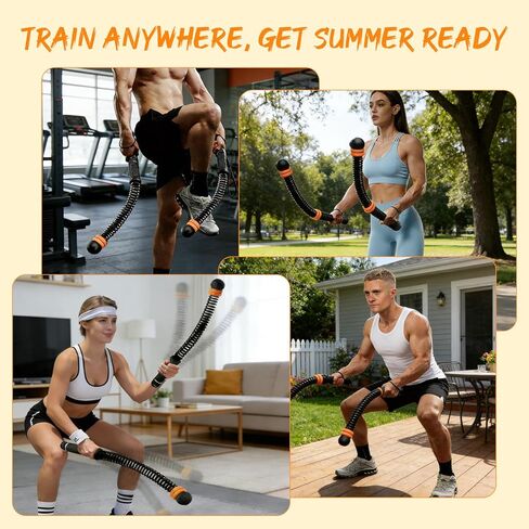Ropeless Battle Ropes for Home Gym, Weighted Cordless Battle Rope with Adjustable Weights & Anti-Slip Handles, Portable Workout Rope for Strength Training, Anaerobic & Full Body Exercise in Saudi Arabia