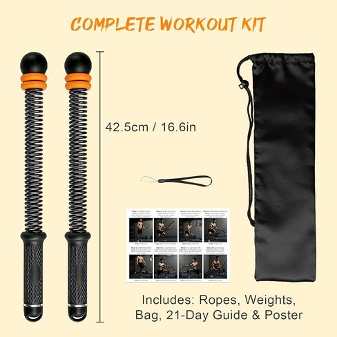 Ropeless Battle Ropes for Home Gym, Weighted Cordless Battle Rope with Adjustable Weights & Anti-Slip Handles, Portable Workout Rope for Strength Training, Anaerobic & Full Body Exercise in Saudi Arabia