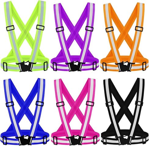 3PCS Reflective Vest Running Gear, 360°High Visibility Adjustable Safety Vest for Dog Walking, Night Running, Hiking in Kuwait