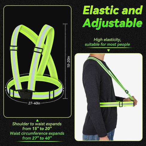 3PCS Reflective Vest Running Gear, 360°High Visibility Adjustable Safety Vest for Dog Walking, Night Running, Hiking in Kuwait