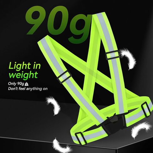 3PCS Reflective Vest Running Gear, 360°High Visibility Adjustable Safety Vest for Dog Walking, Night Running, Hiking in Kuwait
