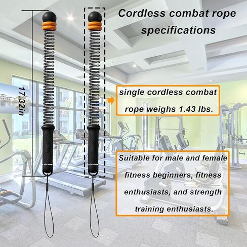 Weighted Ropeless Battle Ropes (2-Pack),Portable Cordless Battle Ropes for Home Gym,arm Exerciser Rope,Workout Rope for Strength Building,Low-Impact Aerobic Training and HIIT for Fitness Enthusiasts. in Saudi Arabia