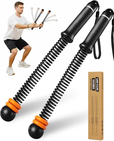 Saker Ropeless Battle Ropes Cordless Workout Rope, Adjustable Weighted Inertia Training Equipment, Portable Battle Rope Alternative for HIIT Strength Cardio, Quiet Home Gym Fitness Equipment in Saudi Arabia