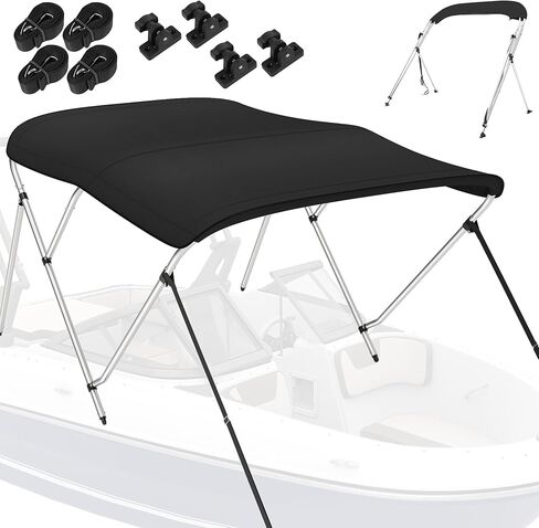 Bimini Tops for Boats, 900D Polyester Bimini Topy, 2 Rear Support Poles and Storage Boot, 4 Adjustable Nylon Straps in Saudi Arabia