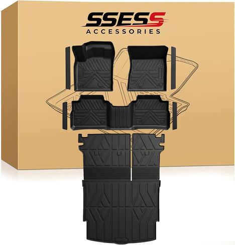 Car Floor Mats for Nissan Rogue 2021 2022 2023 2024 Accessories,TPE All Weather Protection Floor Mats, Custom Fit 1st&2nd Row Car Floor Liners Set,Heavy Duty Accessories,Black in Kuwait