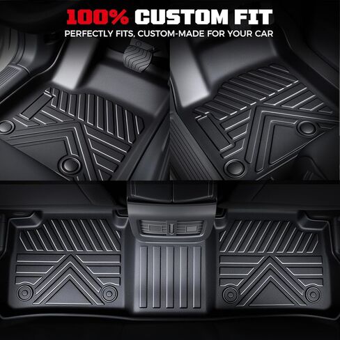 Car Floor Mats for Nissan Rogue 2021 2022 2023 2024 Accessories,TPE All Weather Protection Floor Mats, Custom Fit 1st&2nd Row Car Floor Liners Set,Heavy Duty Accessories,Black in Kuwait