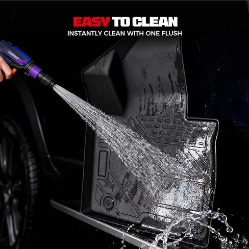 Car Floor Mats for Nissan Rogue 2021 2022 2023 2024 Accessories,TPE All Weather Protection Floor Mats, Custom Fit 1st&2nd Row Car Floor Liners Set,Heavy Duty Accessories,Black in Kuwait