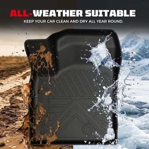 Car Floor Mats for Nissan Rogue 2021 2022 2023 2024 Accessories,TPE All Weather Protection Floor Mats, Custom Fit 1st&2nd Row Car Floor Liners Set,Heavy Duty Accessories,Black in Kuwait