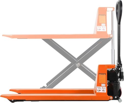 T Tory Carrier Scissor Pallet Jack, High Lift Truck, 45 x 27 Forks, 2200 lbs Cap. 31.5" Lifting Height Manual Trucks for Open Bottom Pallets in Kuwait