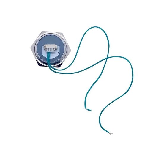 1PCS 19/22/25/30mm Ultra Short LED Light Metal Push Button Switch with Wire 3-6V 12-24V Momentary Reset Waterproof Stainless Steel(Blue Circle,12-24V,22mm-Silver Shell) in Kuwait
