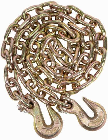 Mytee Products 3/8" Grade 70 Chain and Binder Kit | Includes (4) 3/8" - 1/2" Ratchet Load Binder & (4) 3/8" x 20' G70 Transport Chain w/Grab Hooks | 6600 lbs WLL for Flatbed Truck Trailer Tie Down in Saudi Arabia