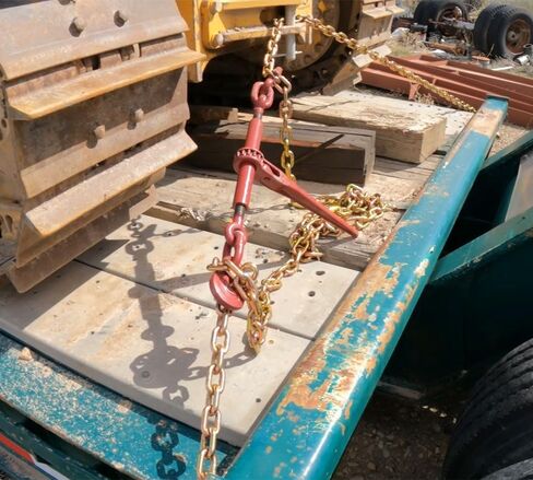 Mytee Products 3/8" Grade 70 Chain and Binder Kit | Includes (4) 3/8" - 1/2" Ratchet Load Binder & (4) 3/8" x 20' G70 Transport Chain w/Grab Hooks | 6600 lbs WLL for Flatbed Truck Trailer Tie Down in Saudi Arabia