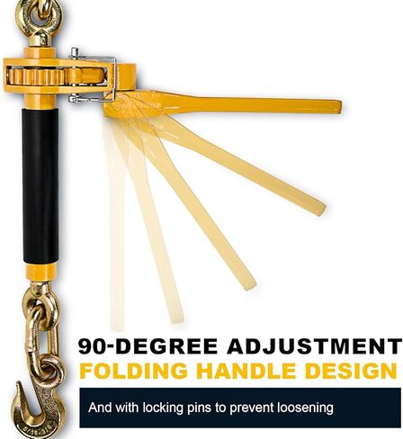 5/16" - 3/8" Folding Handle Load Binder, Heavy Duty Ratchet Chain Binder w/Grab Hooks G70-T80, 7,100 lbs WLL Tie Down Hauling Chain Binders for Flatbed Truck Trailer, 4 Pcs in Kuwait