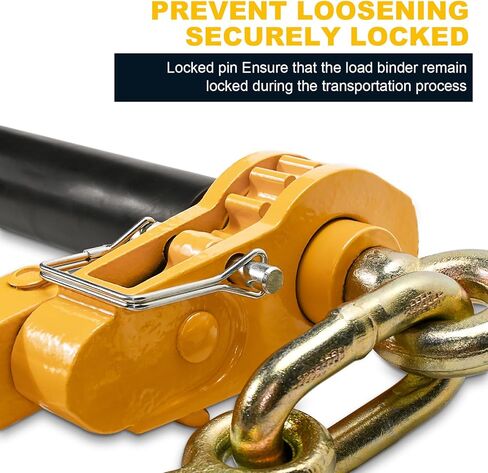 5/16" - 3/8" Folding Handle Load Binder, Heavy Duty Ratchet Chain Binder w/Grab Hooks G70-T80, 7,100 lbs WLL Tie Down Hauling Chain Binders for Flatbed Truck Trailer, 4 Pcs in Kuwait
